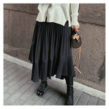 Load image into Gallery viewer, UZ Wholesale Store - Irregular High-Waisted Pleated Maxi Skirt
