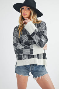 Catalina Sweater: Black/Milk / Contemporary / S