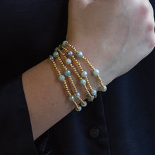 Load image into Gallery viewer, Lenny &amp; Eva - Gilded Gold Beaded Bracelets-Dot, Amazonite
