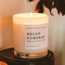 Load image into Gallery viewer, Sweet Water Decor - Hello Pumpkin 11 oz Soy Candle - Fall Decor &amp; Gifts
