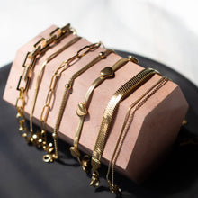 Load image into Gallery viewer, Lenny &amp; Eva - Gold Chain Bracelet-CZ Link, Gilded
