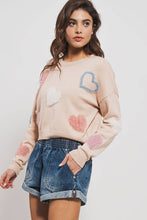 Load image into Gallery viewer, Urban Daizy - Heart of Fuzz Knit Crewneck Sweater
