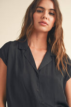 Load image into Gallery viewer, MIOU MUSE - MMT1194   BUTTON DOWN CAP SLEEVE SHIRTS
