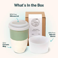 Load image into Gallery viewer, Nova Ceramics Travel Mugs - Sage Green Ceramic Travel Mug – 12oz Reusable Cup
