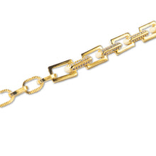 Load image into Gallery viewer, Lenny &amp; Eva - Gold Chain Bracelet-CZ Link, Gilded
