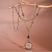 Load image into Gallery viewer, Mia Accessories - Boho Long Beaded Chain Link Necklace, Glass Crystal Round Pendant - 6302
