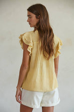 Load image into Gallery viewer, By Together - L6502 | Woven Cotton Linen Button V-Neck Short Sleeve Top
