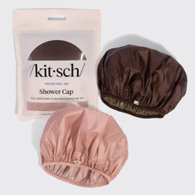 Load image into Gallery viewer, KITSCH - Kitsch Shower Cap 2pc Set - Terracotta &amp; Brown
