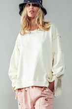 Load image into Gallery viewer, ORGANIC PIGMENT WASHED SWEATSHIRT TOP : TOMATO CREAM / S-2/M-2/L-2
