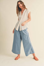 Load image into Gallery viewer, MIOU MUSE - MMT1194   BUTTON DOWN CAP SLEEVE SHIRTS
