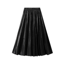 Load image into Gallery viewer, UZ Wholesale Store - Metallic Pleated A-Line Skirt with Elastic Waist in Solid Color
