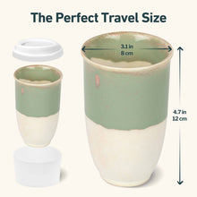 Load image into Gallery viewer, Nova Ceramics Travel Mugs - Sage Green Ceramic Travel Mug – 12oz Reusable Cup
