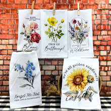 Load image into Gallery viewer, Driftless Studios - In A Field Of Roses Be A Wildflower Tea Towels Spring
