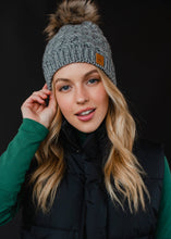 Load image into Gallery viewer, Gray Knit Pom Hat
