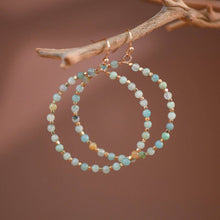 Load image into Gallery viewer, Mia Accessories - Natural Stone Beaded Circle Drop Earrings - 6115
