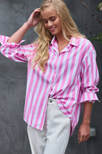 Load image into Gallery viewer, Urban Daizy - Oversized Stripe Button Down Collared Shirt
