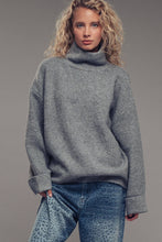 Load image into Gallery viewer, Urban Daizy - Relaxed Waffle Knit High Neck Sweater
