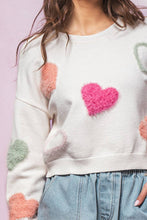 Load image into Gallery viewer, Urban Daizy - Heart of Fuzz Knit Crewneck Sweater
