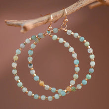 Load image into Gallery viewer, Mia Accessories - Natural Stone Beaded Circle Drop Earrings - 6115
