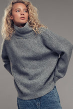 Load image into Gallery viewer, Urban Daizy - Relaxed Waffle Knit High Neck Sweater
