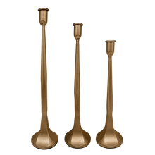 Load image into Gallery viewer, Sweet Water Decor - *NEW* Gold Cast Iron Taper Candle Holders, Set of 3
