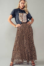 Load image into Gallery viewer, LEOPARD ANIMAL PRINT PLEATED MIDI SKIRT: LEOPARD / S-2/M-2/L-2
