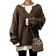 Load image into Gallery viewer, EmberLoom - Women Cable Knit Sweater Casual Ribbed Pattern Knit Top
