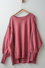 Load image into Gallery viewer, ORGANIC PIGMENT WASHED SWEATSHIRT TOP : TOMATO CREAM / S-2/M-2/L-2

