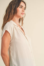 Load image into Gallery viewer, MIOU MUSE - MMT1194   BUTTON DOWN CAP SLEEVE SHIRTS
