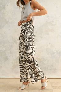 MIOU MUSE - P5255   ZEBRA PRINT STRETCH PANTS