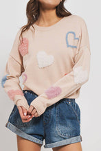 Load image into Gallery viewer, Urban Daizy - Heart of Fuzz Knit Crewneck Sweater
