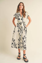 Load image into Gallery viewer, MIOU MUSE - D3607   PRINT BUTTON DOWN FLARE DRESS
