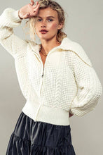 Load image into Gallery viewer, Nautical Knit Zip Up Jacket: RUST / S-2/M-2/L-2
