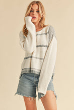 Load image into Gallery viewer, Mona Knit Stripe Pullover Sweater: White/Oat / M / Knit
