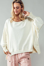 Load image into Gallery viewer, ORGANIC PIGMENT WASHED SWEATSHIRT TOP : TOMATO CREAM / S-2/M-2/L-2
