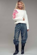 Load image into Gallery viewer, Urban Daizy - Sequin Floral Fuzzy Knit Sweater
