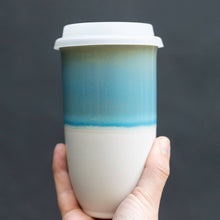 Load image into Gallery viewer, Nova Ceramics Travel Mugs - Lagoon Ceramic Travel Cup – 16oz with Lid &amp; Sleeve
