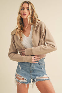AEMI + CO - 5107DK Deva Cropped Hooded Jacket 6