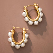 Load image into Gallery viewer, Mia Accessories - 18K Gold Plated Waterproof Stainless Steel Hoop Earrings - 7019

