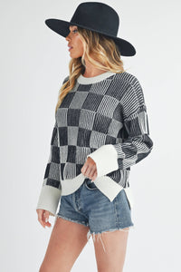 Catalina Sweater: Black/Milk / Contemporary / M