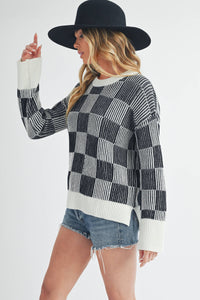 Catalina Sweater: Black/Milk / Contemporary / S