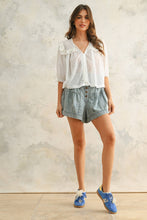 Load image into Gallery viewer, MIOU MUSE - P4206   TIERED BUTTON DOWN DENIM SHORTS
