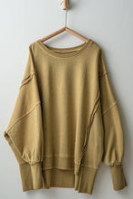 Load image into Gallery viewer, ORGANIC PIGMENT WASHED SWEATSHIRT TOP : TOMATO CREAM / S-2/M-2/L-2
