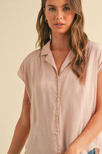 Load image into Gallery viewer, MIOU MUSE - MMT1194   BUTTON DOWN CAP SLEEVE SHIRTS
