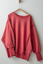 Load image into Gallery viewer, ORGANIC PIGMENT WASHED SWEATSHIRT TOP : TOMATO CREAM / S-2/M-2/L-2
