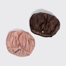 Load image into Gallery viewer, KITSCH - Kitsch Shower Cap 2pc Set - Terracotta &amp; Brown
