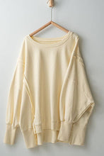 Load image into Gallery viewer, ORGANIC PIGMENT WASHED SWEATSHIRT TOP : TOMATO CREAM / S-2/M-2/L-2
