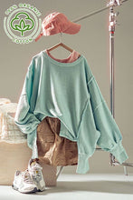 Load image into Gallery viewer, ORGANIC PIGMENT WASHED SWEATSHIRT TOP: CHARCOAL / S-2/M-2/L-2
