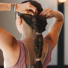 Load image into Gallery viewer, K'lani hair tie bracelets - "Breathe" Lotus Flower Earthy Tones Hair Tie Bracelets
