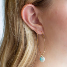 Load image into Gallery viewer, Lenny &amp; Eva - Drop Earrings-Turquoise Jasper, Hoops, Crystals &amp; Stones
